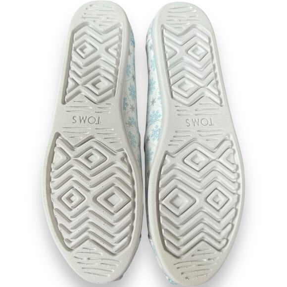 TOMS White Microsuede Snowflake Print Alpargata Flat Slip On Shoes Womens Size 9 - Picture 8 of 11
